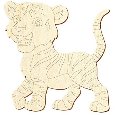 Bütic GmbH Holz Tigerbaby Deko Basteln 5-50cm, Pack mit:10 Stück, Höhe:12cm hoch Bütic GmbH Holz Tigerbaby Deko Basteln 5-50cm, Pack mit:10 Stück, Höhe:12cm hoch
