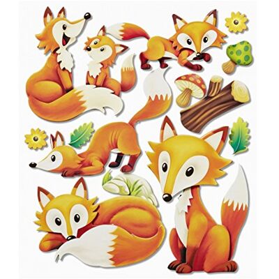 Hobbyfun 3 D Sticker XXL Füchse I Hobbyfun 3 D Sticker XXL Füchse I