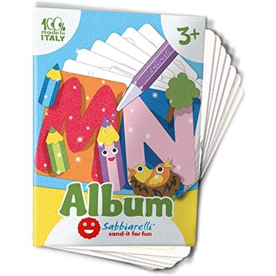 Sabbiarelli – Album Spaßbuchstaben M–Z Klebebögen für Sand Art Enthält 14 Klebemotive A6 100% Made in Italy Kreativer Bastelspaß Kinder 3-6 Jahre FARBSAND NICHT ENTHALTEN Sabbiarelli – Album Spaßbuchstaben M–Z Klebebögen für Sand Art Enthält 14 Klebemotive A6 100% Made in Italy Kreativer Bastelspaß Kinder 3-6 Jahre FARBSAND NICHT ENTHALTEN