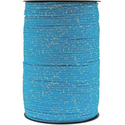 Stafil Thai Cord Glitter, Kordelgarn Ø 3 mm für Häkeltaschen, 1 Rolle à 400 g/200 m, Farbe Hellblau/Gold Stafil Thai Cord Glitter, Kordelgarn Ø 3 mm für Häkeltaschen, 1 Rolle à 400 g/200 m, Farbe Hellblau/Gold