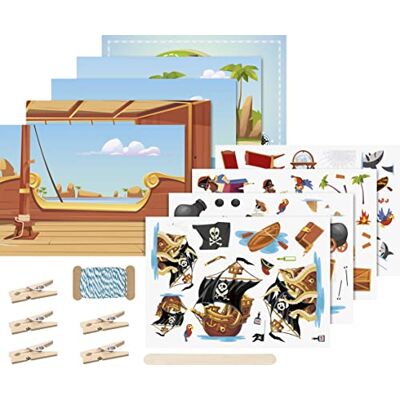 Heyda Rubbelsticker Karten-Set „Pirat“ 16 x 12 x 2 cm Mehrfarbig Heyda Rubbelsticker Karten-Set „Pirat“ 16 x 12 x 2 cm Mehrfarbig