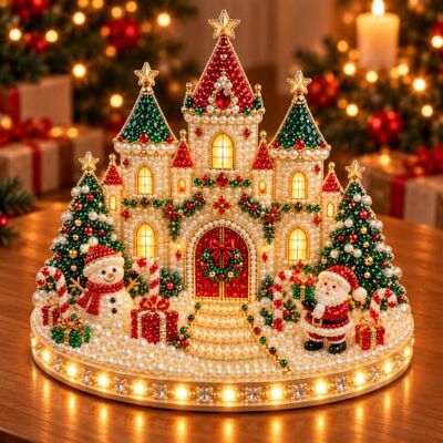 Generic Leuchtendes Weihnachtsdorf 3D Diamond Art Bauset DIY Weihnachtsdorf Diamantmalerei-Set: Vollflächig, funkelnde „Perlen“-Diamanten Generic Leuchtendes Weihnachtsdorf 3D Diamond Art Bauset DIY Weihnachtsdorf Diamantmalerei-Set: Vollflächig, funkelnde „Perlen“-Diamanten