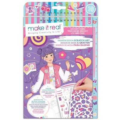 Make It Real : Fashion Design Scratch Art: Groovy Vibes – Rubbeln, um Mode und Accessoires zu enthüllen, Malvorlagen und Stickerbogen, Mädchen und Kinder ab 8 Jahren Make It Real : Fashion Design Scratch Art: Groovy Vibes – Rubbeln, um Mode und Accessoires zu enthüllen, Malvorlagen und Stickerbogen, Mädchen und Kinder ab 8 Jahren
