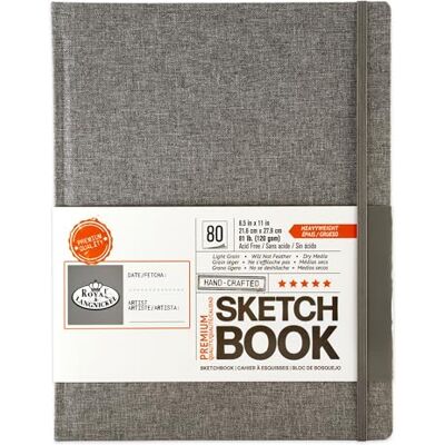 Royal & Langnickel Skizzenbuch, 21,6 x 27,9 cm, grau, Stoff, gebunden Royal & Langnickel Skizzenbuch, 21,6 x 27,9 cm, grau, Stoff, gebunden