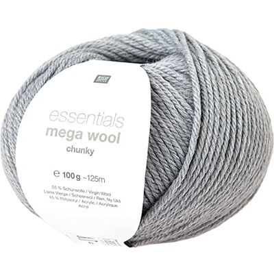 Rico Design Essentials Mega Wool Chunky, 100 g Hellgrau Rico Design Essentials Mega Wool Chunky, 100 g Hellgrau
