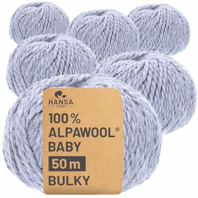 Hansa 100% Baby Alpakawolle in 50+ Farben (kratzfrei) 300g Set (6 x 50g) weiche Alpaka Wolle zum Stricken & Häkeln in 6 Garnstärken by Gletscher Heather (Hell-Blau) Hansa 100% Baby Alpakawolle in 50+ Farben (kratzfrei) 300g Set (6 x 50g) weiche Alpaka Wolle zum Stricken & Häkeln in 6 Garnstärken by Gletscher Heather (Hell-Blau)