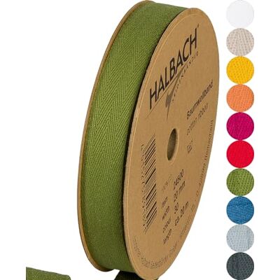 Halbach Baumwollband, 20 mm x 20 m, grün Halbach Baumwollband, 20 mm x 20 m, grün