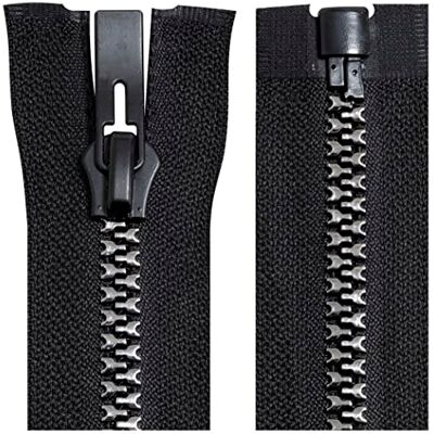 AERZETIX C64189-3er-Set Reißverschluss Nr. 8-55 cm trennbarer selbstblockierend deko-anhänger aus Metall Farbe schwarz und Silber maschenschieber kurzwaren Kleidung nähen AERZETIX C64189-3er-Set Reißverschluss Nr. 8-55 cm trennbarer selbstblockierend deko-anhänger aus Metall Farbe schwarz und Silber maschenschieber kurzwaren Kleidung nähen