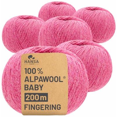 Hansa 100% Baby Alpakawolle in 50+ Farben (kratzfrei) 300g Set (6 x 50g) weiche Alpaka Wolle zum Stricken & Häkeln in 6 Garnstärken by Himbeersahne Heather (Rosa/Pink) Hansa 100% Baby Alpakawolle in 50+ Farben (kratzfrei) 300g Set (6 x 50g) weiche Alpaka Wolle zum Stricken & Häkeln in 6 Garnstärken by Himbeersahne Heather (Rosa/Pink)