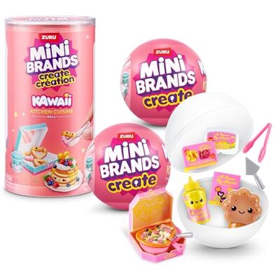 Mini Brands Mini Create Kawaii Kitchen Capsule Series 1 (2 PACK) von ZURU 10 Kawaii Food-Minis bauen & anpassen, Ueberraschungs-Auspacken, DIY-Sammel-Basteln, Kids, Teens & Erwachsene Mini Brands Mini Create Kawaii Kitchen Capsule Series 1 (2 PACK) von ZURU 10 Kawaii Food-Minis bauen & anpassen, Ueberraschungs-Auspacken, DIY-Sammel-Basteln, Kids, Teens & Erwachsene