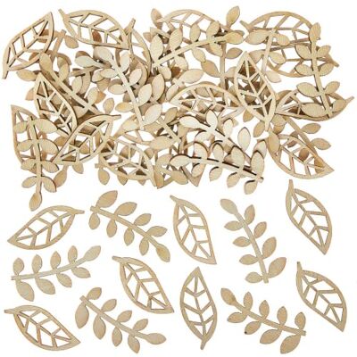 Ross VC392 Mini-Holzformen „Blätter & Ranken“, 50er-Pack, Holzblattformen, Kartonverzierungen, Bastelmaterialien zum Thema Natur Ross VC392 Mini-Holzformen „Blätter & Ranken“, 50er-Pack, Holzblattformen, Kartonverzierungen, Bastelmaterialien zum Thema Natur