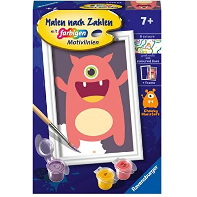 Ravensburger CreArt 23630 Rotes Monster Malen nach Zahlen für Kinder ab 7 Jahre, Malset mit Rahmen, Pinsel und Acrylfarben, Geschenk für Mädchen und Jungen Ravensburger CreArt 23630 Rotes Monster Malen nach Zahlen für Kinder ab 7 Jahre, Malset mit Rahmen, Pinsel und Acrylfarben, Geschenk für Mädchen und Jungen