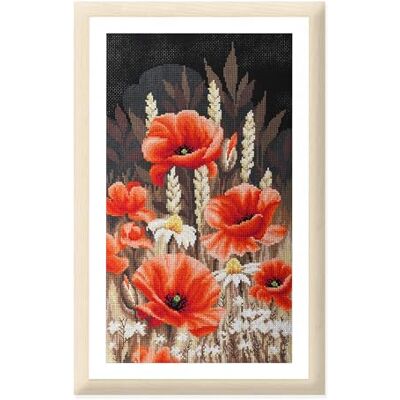 Vervaco Gezählter Kreuzstich Stickpackungen DIY Stickbilder WILDMOHN Wanddekoration Handarbeit Set für Erwachsene Kreatives Handwerk 23 x 42 cm Kreuzstichbilder Set Hausdeko Vervaco Gezählter Kreuzstich Stickpackungen DIY Stickbilder WILDMOHN Wanddekoration Handarbeit Set für Erwachsene Kreatives Handwerk 23 x 42 cm Kreuzstichbilder Set Hausdeko
