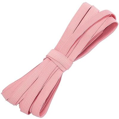 AERZETIX C67530 Flaches geflochtenes Gummiband 5 Meter Breite 10 mm Polyester + Latex Asche rosa Farbe AERZETIX C67530 Flaches geflochtenes Gummiband 5 Meter Breite 10 mm Polyester + Latex Asche rosa Farbe
