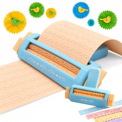 Snrtevu Papier Crimper Walze, 11,5 cm Einzug, für 80–120 g/m² Papier (Welle) Papier Crimper zum Verschließen, beidseitig drehbar, 3-mm-Prägung für Karten, Scrapbooking, DIY-Deko und 80–120 g/m² Papier Snrtevu Papier Crimper Walze, 11,5 cm Einzug, für 80–120 g/m² Papier (Welle) Papier Crimper zum Verschließen, beidseitig drehbar, 3-mm-Prägung für Karten, Scrapbooking, DIY-Deko und 80–120 g/m² Papier