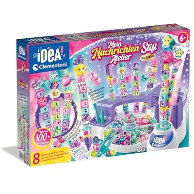 Clementoni Idea Nachrichten-Stift Atelier Stift Bastelset mit Buchstaben, Perlen, Aufklebern & mehr Personalisierter Stift, Geschenk-Set für Kinder ab 6 Jahren, 59455 Clementoni Idea Nachrichten-Stift Atelier Stift Bastelset mit Buchstaben, Perlen, Aufklebern & mehr Personalisierter Stift, Geschenk-Set für Kinder ab 6 Jahren, 59455