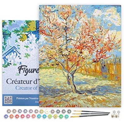 ART Malen Nach Zahlen Erwachsene Mit Rahmen Van Gogh Pfirsichbaum Paint by Numbers Basteln DIY Bastelset 40x50cm Leinwand gespannt auf Holzrahmen ART Malen Nach Zahlen Erwachsene Mit Rahmen Van Gogh Pfirsichbaum Paint by Numbers Basteln DIY Bastelset 40x50cm Leinwand gespannt auf Holzrahmen