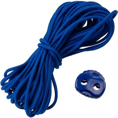 AERZETIX Set mit 5 m rundem elastische Kordel Ø3 mm in Farbe königsblau + 10 ovale Kunststoff Kordelstopper blau mit 2 Durchgängen Ø4.5 mm AERZETIX Set mit 5 m rundem elastische Kordel Ø3 mm in Farbe königsblau + 10 ovale Kunststoff Kordelstopper blau mit 2 Durchgängen Ø4.5 mm