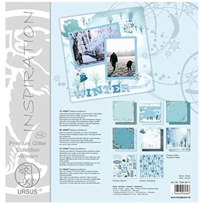Ursus 70340011 Premium Glitter Collection, Winter, ca. 30,5 x 30,5 cm, Papiere und Accessoires für kreatives Gestalten Ursus 70340011 Premium Glitter Collection, Winter, ca. 30,5 x 30,5 cm, Papiere und Accessoires für kreatives Gestalten