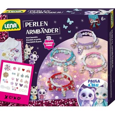 LENA Perlen Armbänder Bastelset DIY Schmuck Set mit Perlen, elastischem Band, Buchstabenperlen & Anhänger, inkl. farbiger Anleitung, Kreativset Mädchen Geschenk ab 8 Jahren LENA Perlen Armbänder Bastelset DIY Schmuck Set mit Perlen, elastischem Band, Buchstabenperlen & Anhänger, inkl. farbiger Anleitung, Kreativset Mädchen Geschenk ab 8 Jahren