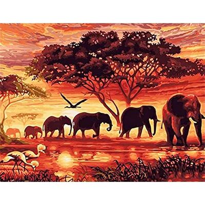 Pracht Creatives Hobby Diamond Painting Set, Bild mit Motiv Elefanten in der Savanne und Zubehör, Größe ca. 44 x 33 cm, Bastelset zum Malen mit Glitzersteinchen für Kinder ab 5 Jahren Pracht Creatives Hobby Diamond Painting Set, Bild mit Motiv Elefanten in der Savanne und Zubehör, Größe ca. 44 x 33 cm, Bastelset zum Malen mit Glitzersteinchen für Kinder ab 5 Jahren