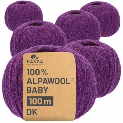 Hansa 100% Baby Alpakawolle in 50+ Farben (kratzfrei) 300g Set (6 x 50g) weiche Alpaka Wolle zum Stricken & Häkeln in 6 Garnstärken by Lila Heather Hansa 100% Baby Alpakawolle in 50+ Farben (kratzfrei) 300g Set (6 x 50g) weiche Alpaka Wolle zum Stricken & Häkeln in 6 Garnstärken by Lila Heather