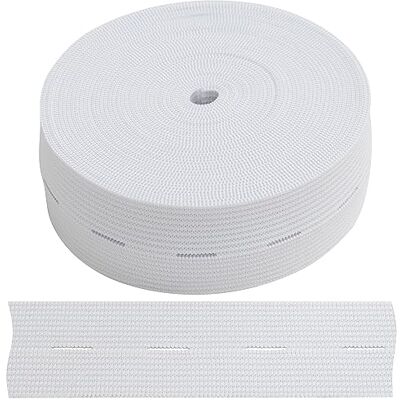 AERZETIX C67391 Elastisches flachknopfloch 5 m Breite 30 mm Farbe weiß Polyester und Latex Kurzwaren nähen Gürtel Hosen Stricken AERZETIX C67391 Elastisches flachknopfloch 5 m Breite 30 mm Farbe weiß Polyester und Latex Kurzwaren nähen Gürtel Hosen Stricken