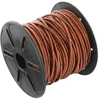 Auroris 10m Rolle Lederband rund Ø 2mm antik-hellbraun Auroris 10m Rolle Lederband rund Ø 2mm antik-hellbraun
