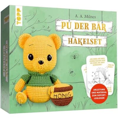 TOPP Pu der Bär Häkelset: Anleitung mit Fotos und Videos, Misch-Garn, Häkelnadel, Füllwatte, Karten mit Zitaten (Häkelsets Figuren und Persönlichkeiten) TOPP Pu der Bär Häkelset: Anleitung mit Fotos und Videos, Misch-Garn, Häkelnadel, Füllwatte, Karten mit Zitaten (Häkelsets Figuren und Persönlichkeiten)