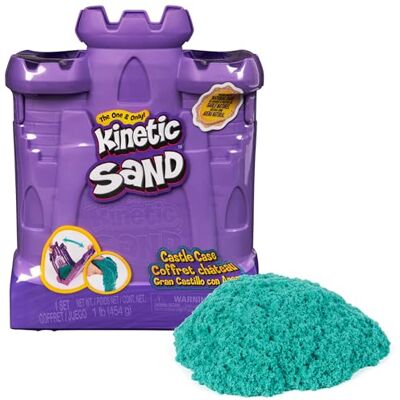 Kinetic Sand Burgen Koffer mit 453 g Sand in Türkisgrün, Kunststoffbehälter bietet Spielfläche und Aufbewahrung in einem, ideal für Indoor-Sandspiel, für Kinder ab 3 Jahren Kinetic Sand Burgen Koffer mit 453 g Sand in Türkisgrün, Kunststoffbehälter bietet Spielfläche und Aufbewahrung in einem, ideal für Indoor-Sandspiel, für Kinder ab 3 Jahren