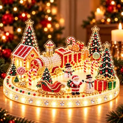 Generic Leuchtendes Weihnachtsdorf 3D Diamond Art Bauset DIY Weihnachtsdorf Diamantmalerei-Set: Vollflächig, funkelnde „Perlen“-Diamanten Generic Leuchtendes Weihnachtsdorf 3D Diamond Art Bauset DIY Weihnachtsdorf Diamantmalerei-Set: Vollflächig, funkelnde „Perlen“-Diamanten