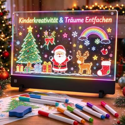NAUQUOHZ LED Zeichenbrett Kinder, Wiederaufladbare Doodle Maltafel 41 cm, Mehrere Lichtmodi mit Ständer, LED Zeichentafel mit 8 Stifte & Vorlagenbuch für Mädchen Jungen NAUQUOHZ LED Zeichenbrett Kinder, Wiederaufladbare Doodle Maltafel 41 cm, Mehrere Lichtmodi mit Ständer, LED Zeichentafel mit 8 Stifte & Vorlagenbuch für Mädchen Jungen