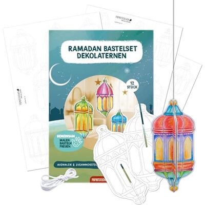 Papierdrachen Ramadan Bastelset Dekolaternen 12 Stück zum Ausmalen und Zusammenstecken DIY Eid Mubarak Deko Ramadan 2026 Papierdrachen Ramadan Bastelset Dekolaternen 12 Stück zum Ausmalen und Zusammenstecken DIY Eid Mubarak Deko Ramadan 2026