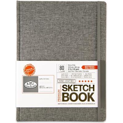 Royal & Langnickel Skizzenbuch, 22,9 x 30,5 cm, grau, Stoff, gebunden Royal & Langnickel Skizzenbuch, 22,9 x 30,5 cm, grau, Stoff, gebunden