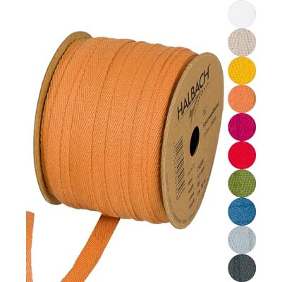 Halbach Baumwollband, 10 mm x 30 m, ockergelb Halbach Baumwollband, 10 mm x 30 m, ockergelb