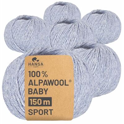 Hansa 100% Baby Alpakawolle in 50+ Farben (kratzfrei) 300g Set (6 x 50g) weiche Alpaka Wolle zum Stricken & Häkeln in 6 Garnstärken by Gletscher Heather (Hell-Grau) Hansa 100% Baby Alpakawolle in 50+ Farben (kratzfrei) 300g Set (6 x 50g) weiche Alpaka Wolle zum Stricken & Häkeln in 6 Garnstärken by Gletscher Heather (Hell-Grau)