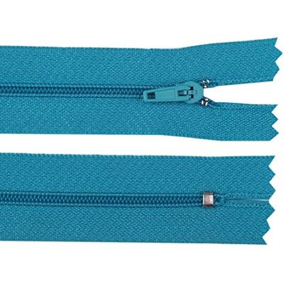 Schnoschi 10 Stück 18 cm Langer Spiralreißverschluss, Nicht teilbar, Aqua, 3mm Laufschiene Reißverschluss Schnoschi 10 Stück 18 cm Langer Spiralreißverschluss, Nicht teilbar, Aqua, 3mm Laufschiene Reißverschluss