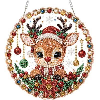 Generic Diamond Art Kit Weihnachts-Acrylornament für die Heimdekoration DIY Strass-Anhänger zum Aufhängen, einseitig, 19 cm, mit kompletter Werkzeugausstattung und Anleitung Generic Diamond Art Kit Weihnachts-Acrylornament für die Heimdekoration DIY Strass-Anhänger zum Aufhängen, einseitig, 19 cm, mit kompletter Werkzeugausstattung und Anleitung