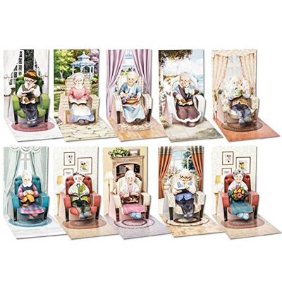Ideen mit Herz 3-D Pop-Up Grußkarten "Sessel", inkl. 3-D Motive "Oma & Opa" und Umschläge, 40-teilig Bastelset für Geburtstagskarten Karten basteln für die Großeltern zum Geburtstag, Jubiläum Ideen mit Herz 3-D Pop-Up Grußkarten "Sessel", inkl. 3-D Motive "Oma & Opa" und Umschläge, 40-teilig Bastelset für Geburtstagskarten Karten basteln für die Großeltern zum Geburtstag, Jubiläum