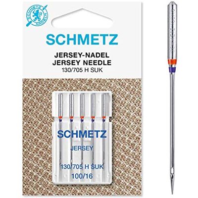 SCHMETZ Nähmaschinen-Nadeln, 89 Größen, 3 Stück + 1 Nadeleinfädler , Single Packet, Ball Point / Jersey 100/16 + Threader SCHMETZ Nähmaschinen-Nadeln, 89 Größen, 3 Stück + 1 Nadeleinfädler , Single Packet, Ball Point / Jersey 100/16 + Threader