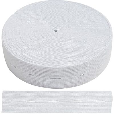 AERZETIX C67391 Elastisches flachknopfloch 10 m Breite 30 mm Farbe weiß Polyester und Latex Kurzwaren nähen Gürtel Hosen Stricken AERZETIX C67391 Elastisches flachknopfloch 10 m Breite 30 mm Farbe weiß Polyester und Latex Kurzwaren nähen Gürtel Hosen Stricken