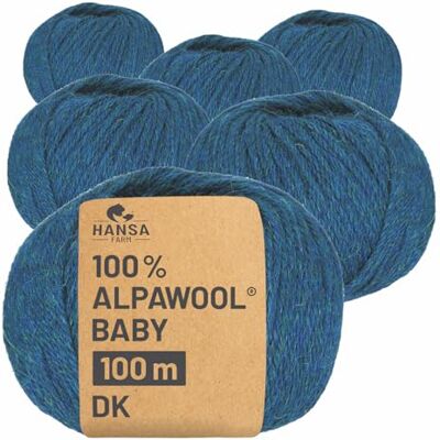 Hansa 100% Baby Alpakawolle in 50+ Farben (kratzfrei) 300g Set (6 x 50g) weiche Alpaka Wolle zum Stricken & Häkeln in 6 Garnstärken by Deep Ocean Heather (Blau) Hansa 100% Baby Alpakawolle in 50+ Farben (kratzfrei) 300g Set (6 x 50g) weiche Alpaka Wolle zum Stricken & Häkeln in 6 Garnstärken by Deep Ocean Heather (Blau)