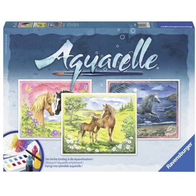 Ravensburger 29468 Glückliche Pferde Aquarelle Maxi, 30 x 24 cm Ravensburger 29468 Glückliche Pferde Aquarelle Maxi, 30 x 24 cm