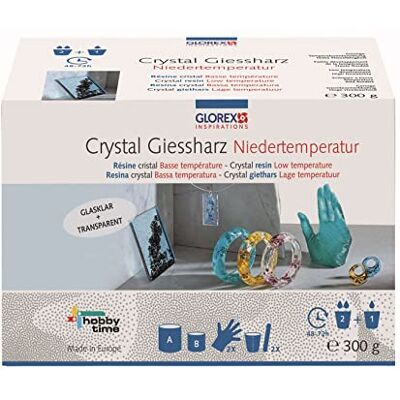 GLOREX 6 2101 511 Crystal-Gießharz, ca. 300 g, passender Härter enthalten, 48-72 Stunden Aushärtezeit, transparent, mischbar, ideal zur Schmuckherstellung, für kreative Bastelarbeiten GLOREX 6 2101 511 Crystal-Gießharz, ca. 300 g, passender Härter enthalten, 48-72 Stunden Aushärtezeit, transparent, mischbar, ideal zur Schmuckherstellung, für kreative Bastelarbeiten