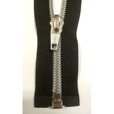 YKK Reißverschluss teilbar Spirale *Silber-fluoriszierend* 70cm schwarz YKK Reißverschluss teilbar Spirale *Silber-fluoriszierend* 70cm schwarz