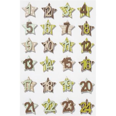 Hobbyfun Mini-Holzzahlen-Set, 1-24 sortiert, ca. 25mm, schlamm-farben Hobbyfun Mini-Holzzahlen-Set, 1-24 sortiert, ca. 25mm, schlamm-farben