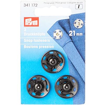 Prym 341172 Annäh-Druckknöpfe MS 21 mm schwarz Prym 341172 Annäh-Druckknöpfe MS 21 mm schwarz