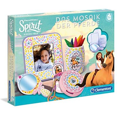 Clementoni 59105 Spirit Das Mosaik der Pferde, Kreativset mit Mosaiksteinen, zum Verzieren von Bilderrahmen, Bechern & Schmuckdöschen, Mosaikkunst für Kinder ab 7 Jahren Clementoni 59105 Spirit Das Mosaik der Pferde, Kreativset mit Mosaiksteinen, zum Verzieren von Bilderrahmen, Bechern & Schmuckdöschen, Mosaikkunst für Kinder ab 7 Jahren