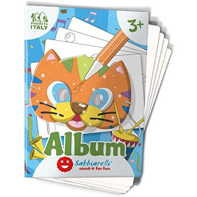 Sabbiarelli – Album Die Kleinen Masken Klebebögen für Sand Art Enthält 4 Karton-Klebebögen A5 für 4 Masken mit Gummibändern 100% Made in Italy 3-5 Jahre FARBSAND NICHT ENTHALTEN Sabbiarelli – Album Die Kleinen Masken Klebebögen für Sand Art Enthält 4 Karton-Klebebögen A5 für 4 Masken mit Gummibändern 100% Made in Italy 3-5 Jahre FARBSAND NICHT ENTHALTEN