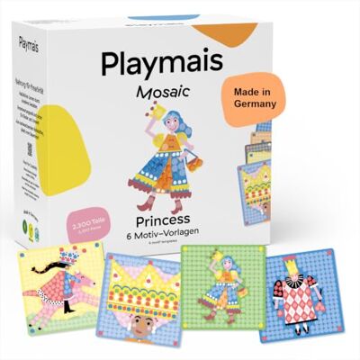 Playmais Mosaic Princess 2300 Teile Bastelset Spielzeug aus Maisgrieß, inkl. Schwämmchen, 6 Motiv-Vorlagen, vegan, sicher für Kinder & Umwelt, ab 3 Jahren Playmais Mosaic Princess 2300 Teile Bastelset Spielzeug aus Maisgrieß, inkl. Schwämmchen, 6 Motiv-Vorlagen, vegan, sicher für Kinder & Umwelt, ab 3 Jahren